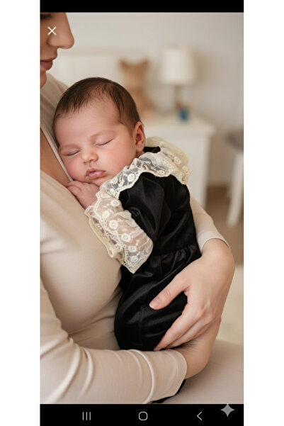 Tozpembebaby Black Velvet Baby Girl Jumpsuit