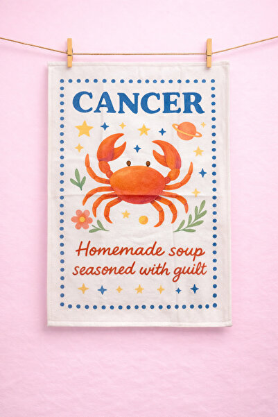 Typoniq Zodiac Cancer Sign Cotton 2-Piece Kitchen Towel (40X50 cm)