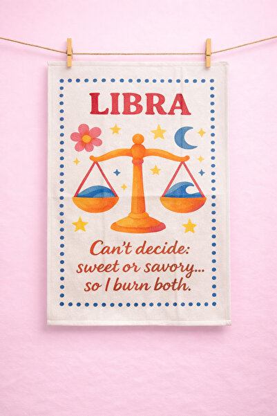 Typoniq Zodiac Libra Sign Cotton 2-Piece Kitchen Towel (40X50 cm)