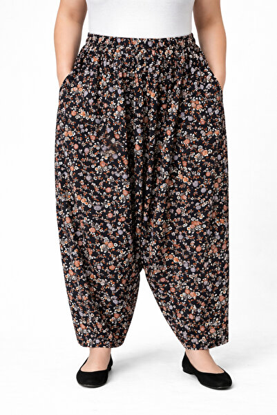 sinankardeşler Pantaloni largi de damă, mărime mare, cu buzunare elastice, st...