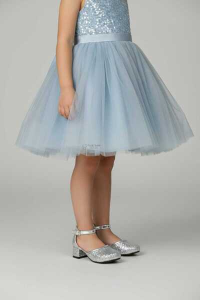 PATİK BEBE PANTOFI DE ROCHIE DE SEARĂ SILVER SIM SHINY FETE