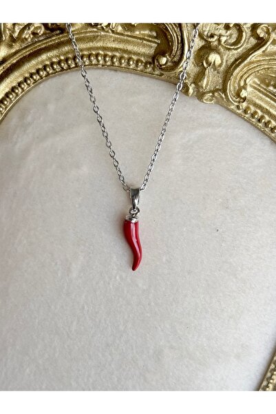 HOUSEKİ قلادة فلفل من الفولاذ باللون الفضي