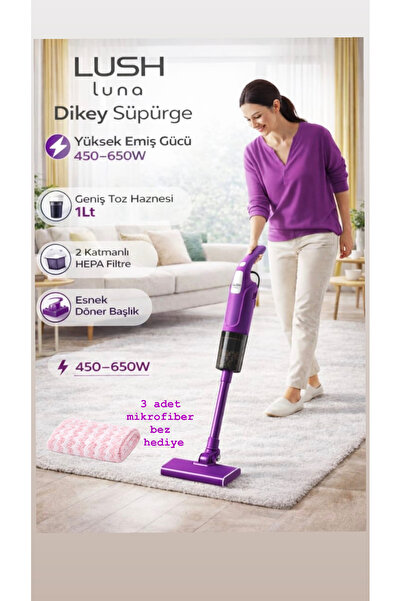 Lush Dik süpürge 2 ın 1 döner başlıklı (KOLTUK ALTLARI İÇİN) 2 katmanlı hepa ...