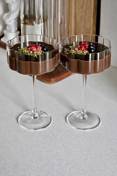 Maloria Çiçek Şekilli Ayaklı Cam Sunumluk | 4 Adet - 380ml