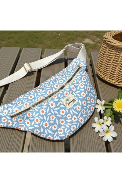 satürn hobi örgü tasarım Daisy Patterned Fabric Waist Bag
