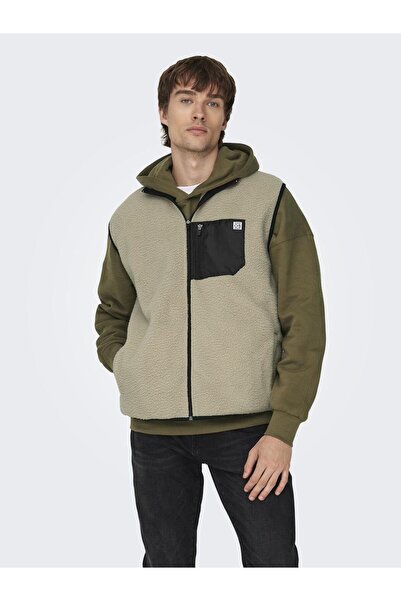 Only & Sons Sweatshirt mit Stehkragen ONSJUST Teddy Vest