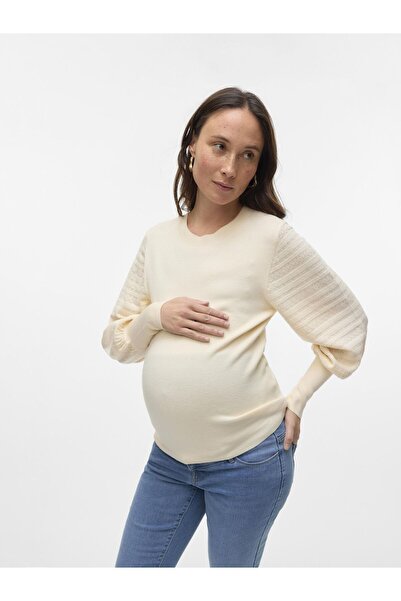 Vero Moda Maternity Gestricktes Oberteil Normal Geschnitten Rundhals Lange Bü...