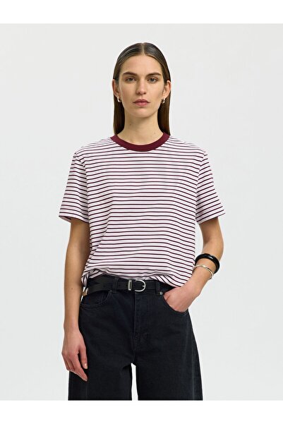 SELECTED T-Shirt Gestreiftes Boxy fit