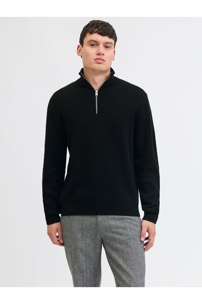 Jack & Jones Premium Strickjacke mit Viertelreißverschluss Einfarbig Strickja...