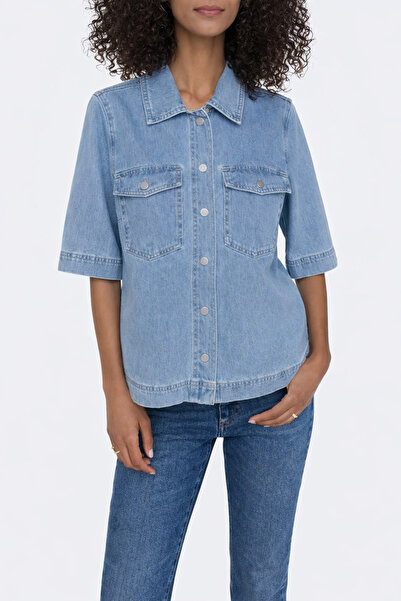 ARDSU قميص دينم واسع ومريح بأكمام قصيرة