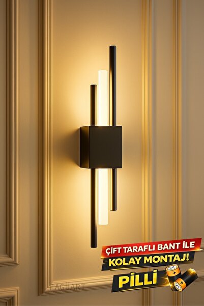 FagüArt Pilli Modern Çift Yönlü Dekoratif Duvar Aydınlatması Aplik Gece Lamba...