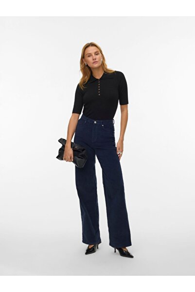 Vero Moda Strickpullover VMMARINA Gestricktes Poloshirt