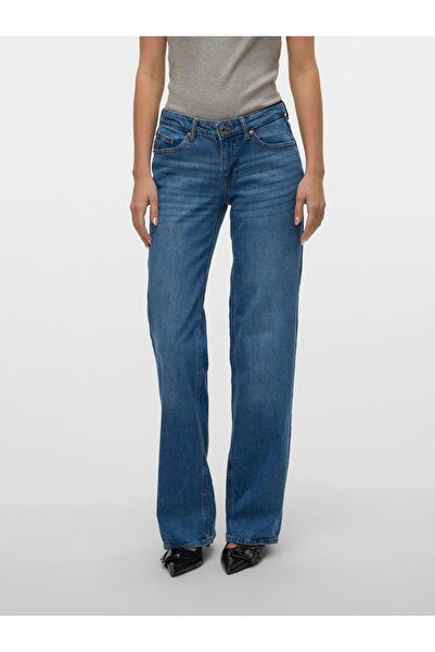 Vero Moda Weit geschnitten VMVANESSA Niedrige Taille Weiter Beinschnitt Jeans