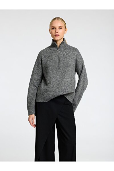 Selected Femme Half-zip Pullover Wollgemisch