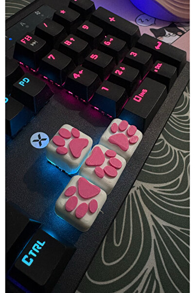 To Design Lab Pati Mekanik Klavye Tuşu Set 4 Adet Beyaz-Pembe