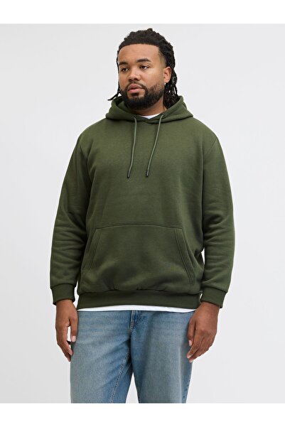 Jack & Jones Plus Kapuzenpullover Plus Size Einfarbig Kapuzenpullover