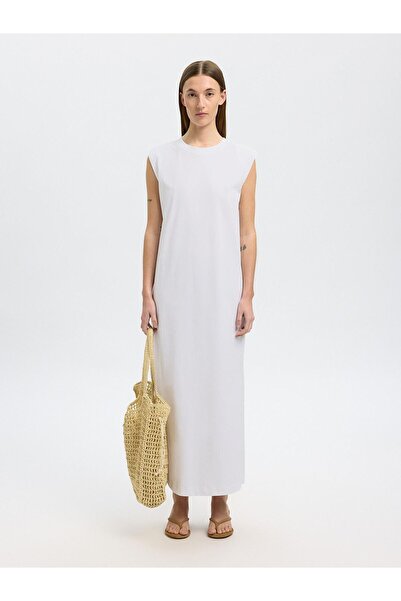 Selected Femme Maxikleid Ärmelloses Baumwoll