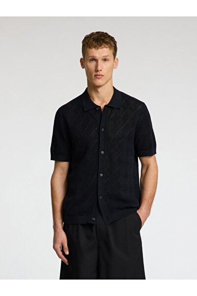 SELECTED Polohemd aus Strick Kurzarm