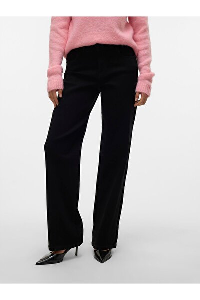 Vero Moda Weit geschnittene VMELLY Mid Rise Weiter Beinschnitt Jeans