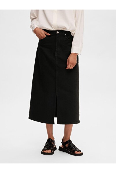 Selected Femme Midirock Schwarzer Jeans