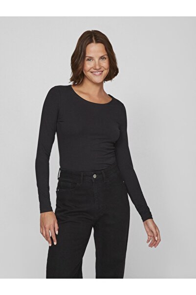 VILA Oberteil mit langen Ärmeln VINORA Rundhals