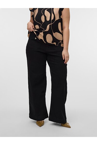 Veromoda Curve Weit geschnitten VMCKAYLA Hohe Taille Weiter Beinschnitt Jeans