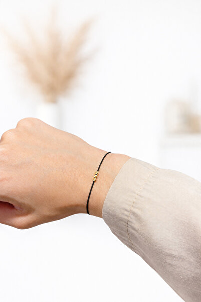 Mustafa Seydin 14 Ayar Altın Üçlü Dorika Top İpli Bileklik