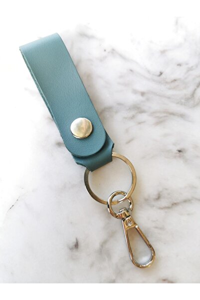 Halley Concept Handmade Genuine Leather Turquoise Keychain
