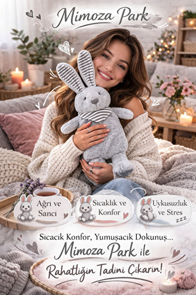 MİMOZA PARK Peluş Lux Çocuk Tavşan Kahramanlı Sıcak Su Torbası 1 Litre