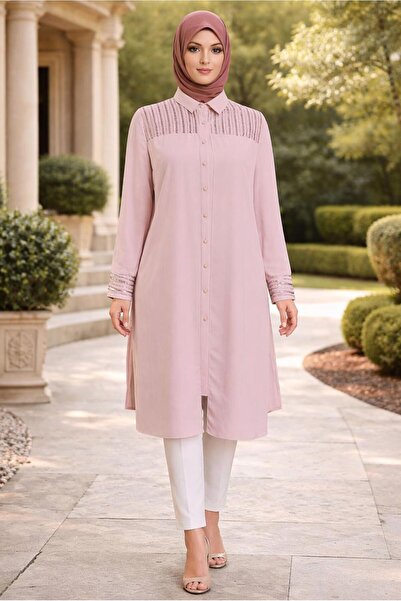 Alvina 2825 Model tunike sa šljokicama i vezom