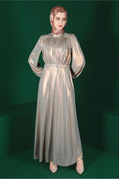 Alvina فستان سهرة لامع بحزام 50247