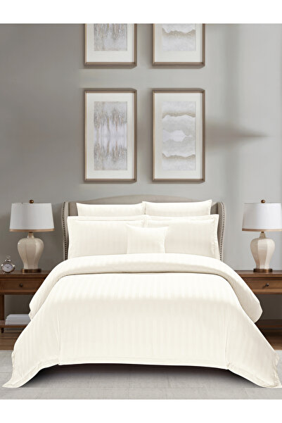 Donetella Hotel Striped Comforter Set King Size, 8-Pcs, 260x240 cm, Bedding S...