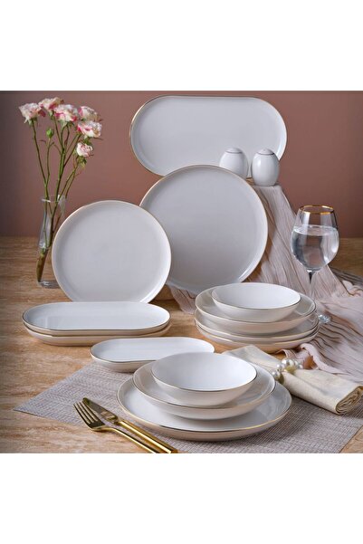 Güral Porselen Bilbao 69 Parça 12 Kişilik Yemek Takımı Altın Yaldız 20
