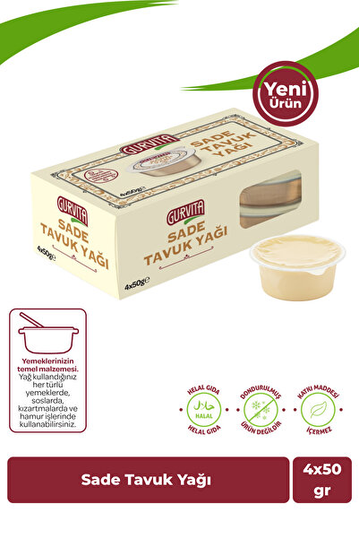 Gurvita Sade Tavuk Yağı 50 Gr 4 Adet