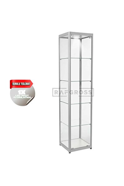 RAFAX Kurulu Teslimat,Camlı Dolap, Camlı Vitrin, Koleksiyon Dolabı,40x40xh:180