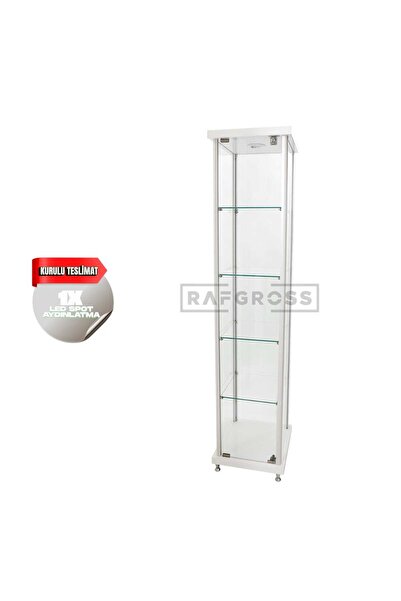 RAFAX Kurulu Teslimat, 40x40xh175,camlı Dolap, Camlı Vitrin, Koleksiyon Dolab...