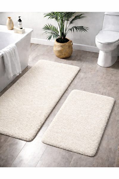 Sarar Plush Non-Slip Base Machine Washable 2-Piece Large XL Size Bathroom Mat...