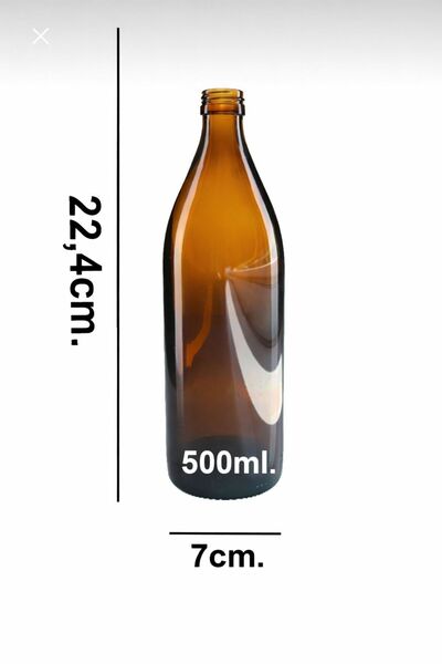 Şişecam Amber 500 ml Cam Ecza Şurup Boş Cam Şişe Ecza Şişesi 38 Adet