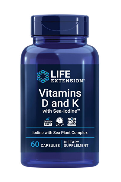 Life Extension Vitamin D and K with SeaIodine Bone Brain Thyroid Arterial Sup...