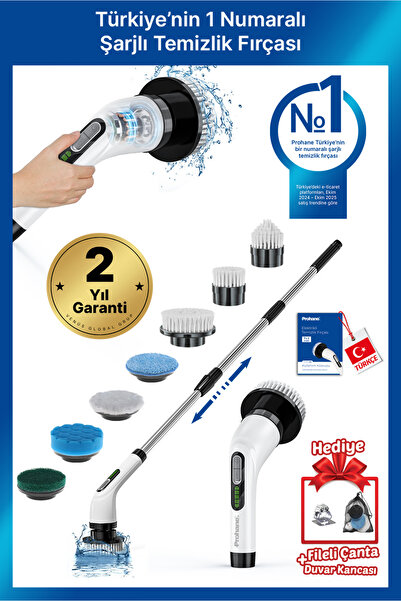 prohane Şarjlı Ve Elektrikli Temizlik Fırçası | 7 Başlık Dahil | Turbo Dönüş ...