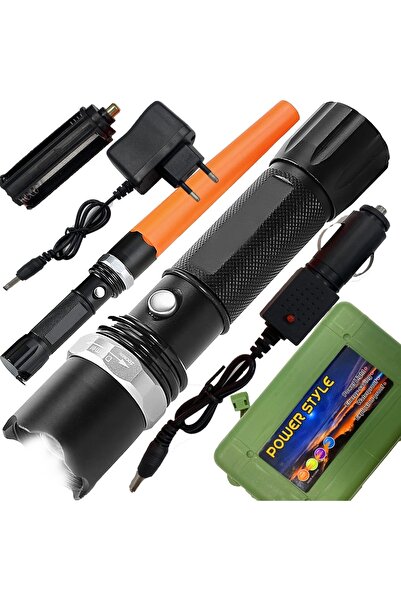 divendi-ro 2 in 1 LED Flashlight, Metal Housing and Signal Tube, 1800LM