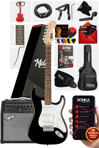 Midex Rph-30wb-50amp Gül Klavye Sss 50w Amfili Elektro Gitar Seti