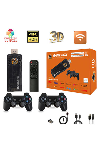 Generic تلفزيون أندرويد فائق الوضوح بدقة 8K وجهاز ألعاب - وحدتا تحكم لاسلكيتا...