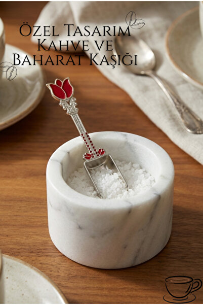 EMBazaar Multi-Purpose Silver Red Spice and Coffee Measuring Spoon with Tulip...