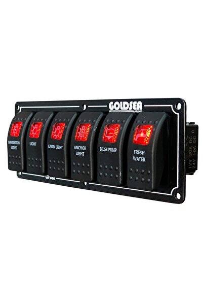 Goldsea Marine Somay Store Tekne Carling Switch Panel 6 Anahtar Slim Model 12...