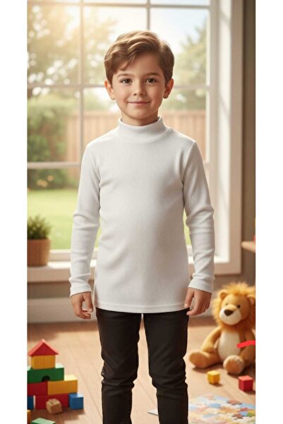 Trend Çocuk Balıkçı Yaka Uzun Kollu Çocuk Triko Body