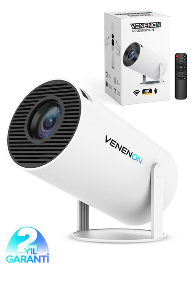 Venenon Taşınabilir Akıllı Sinema Projeksiyon Cihazı Projektör Ekran Yansıtma...