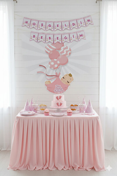 Deniz Party Store Pembe Hoşgeldin Bebeğim Uzar Yazı