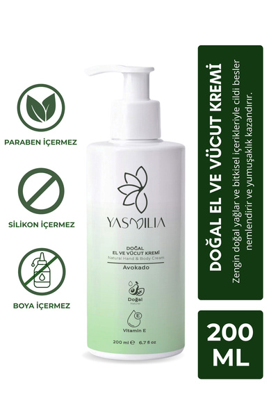 Yasmilia Doğal Premium Nemlendirici El ve Vücut Kremi – Vitamin ve Bitki Özleri