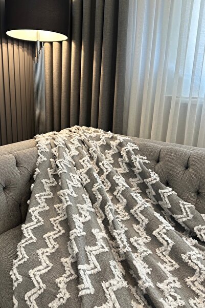 LAURUS HOME Sofa Cover Cutting Jacquard Gray